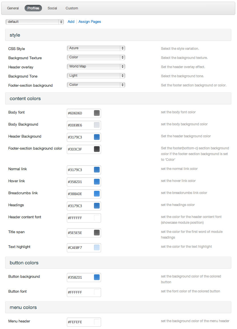 admin options